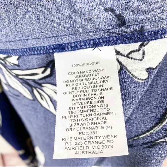 NEW Ripe Maternity Pippa Peasant Navy Floral Maxi Dress S - Picture 8 of 12